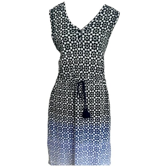 T by Talbots Ombré Geo-Print Shift Dress Size M Petite | Wear to Work Collection - Picture 4 of 12
